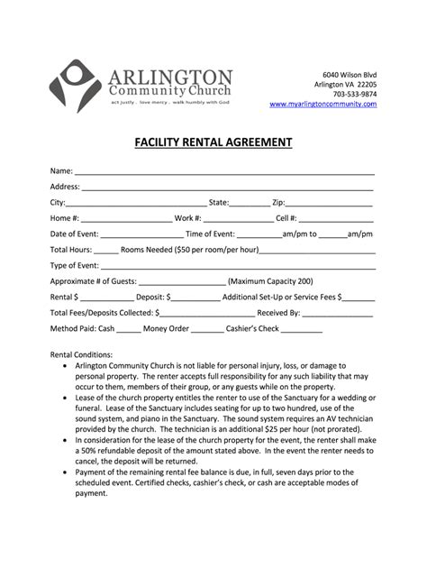 10+ Church Facility Rental Agreement Templates in DOC | PDF